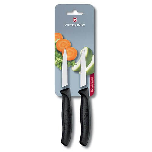 Victroinox Swiss Classic Paring Knife Pointed Tip Twin Pack - Black